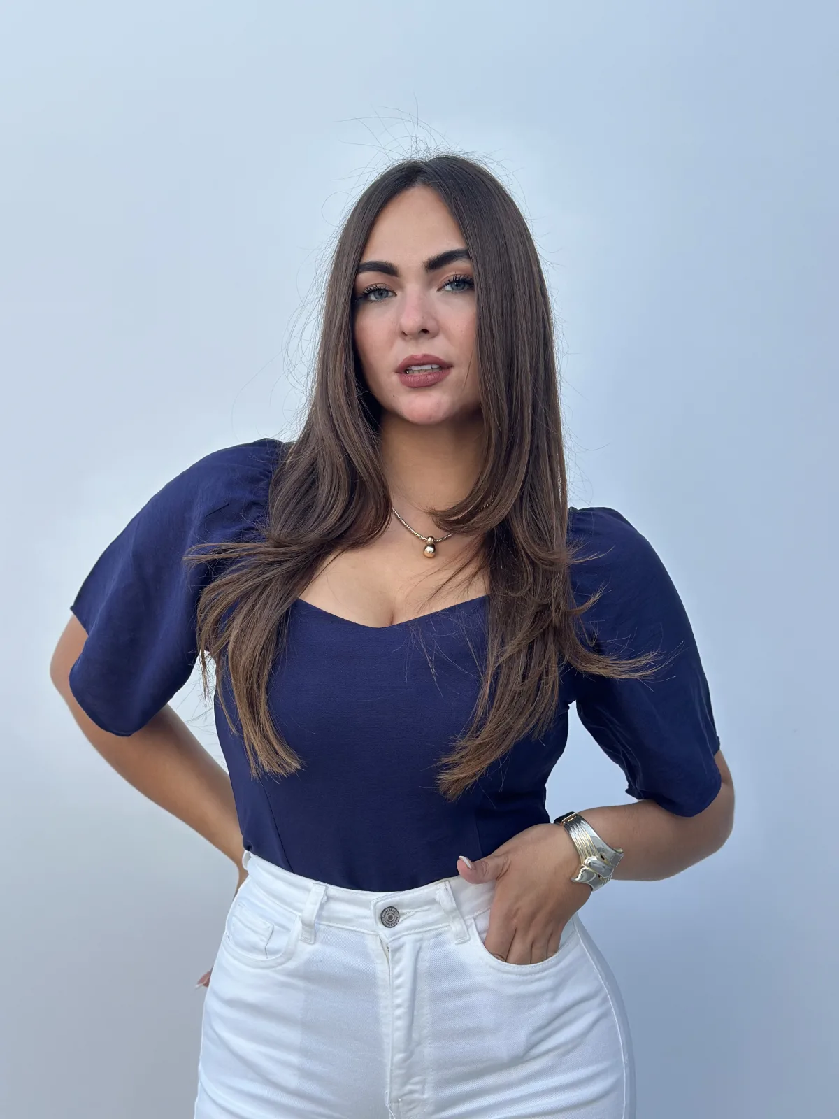 BLUSA LUANA AZUL MARINO