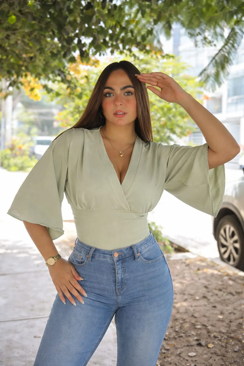BLUSA GRETTA VERDE MANZANA