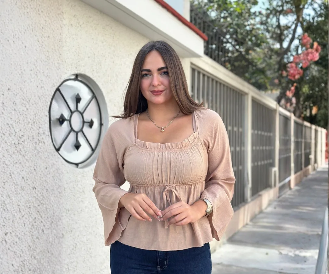 BLUSA PISCIS MANGA LARGA BEIGE
