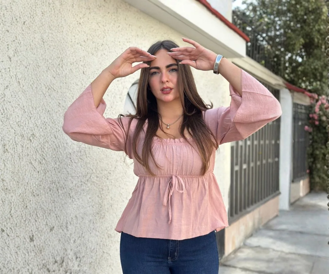 BLUSA PISCIS MANGA LARGA PALO ROSA