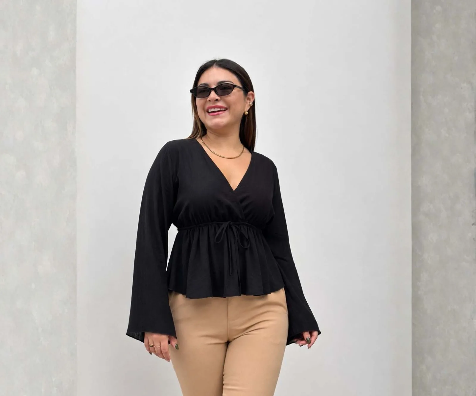 BLUSA VALENTINA MANGA LARGA NEGRO